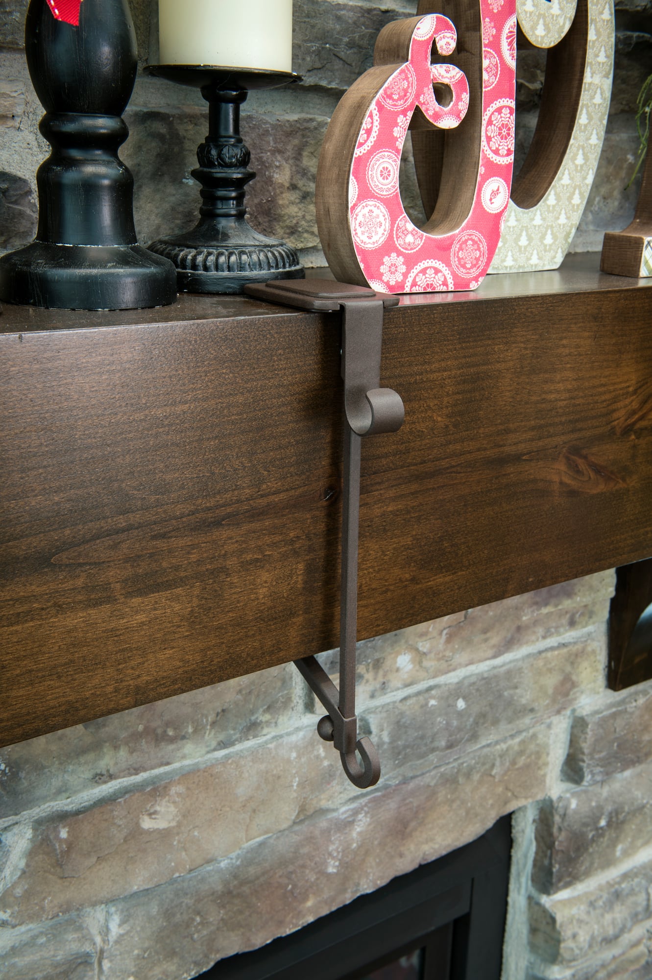 Mantel Garland & Christmas Stocking Holder